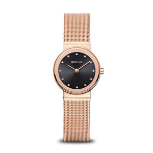BERING Polished Rose Gold Milanese strap