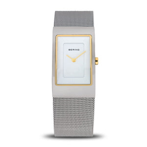 BERING Classic Polished Silver Angular Shape Watch