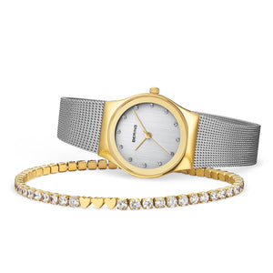 BERING Classic Polished Gold Ladies Watch Gift Set