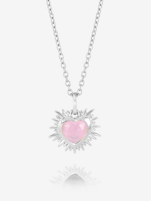 Rachel Jackson Electric Love Birthsone Heart Necklace Silver