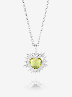 Rachel Jackson Electric Love Birthsone Heart Necklace Silver
