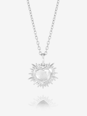 Rachel Jackson Electric Love Birthsone Heart Necklace Silver