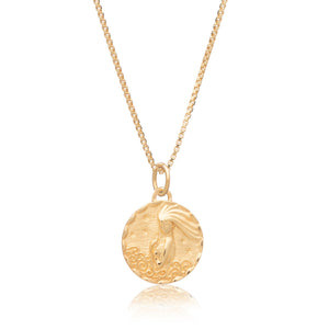 Rachel Jackson Zodiac Art Coin Necklace Gold