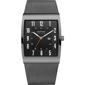 Bering Slim Solar Rectangular Grey Watch