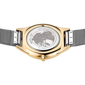Bering Ladies Ultra Slim Watch Silver Dial & Strap Gold Case 17031-010