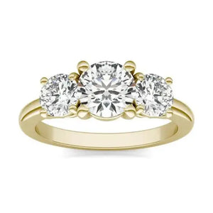 14KY Lab Grown Diamond (G-Vs) Three Stone Engagement Ring 3CTW
