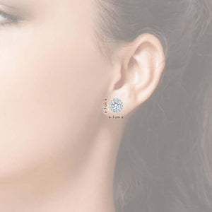 14KW 2CTW AGI Certified Lab Grown Diamond Halo Earrings