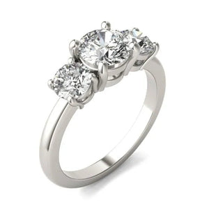 14KY Lab Grown Diamond (G-Vs) Three Stone Engagement Ring 3CTW