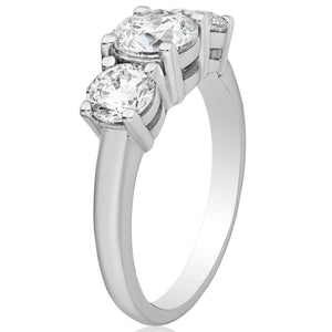 14KY Lab Grown Diamond (G-Vs) Three Stone Engagement Ring 3CTW