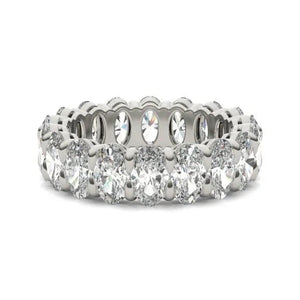 14K White Gold (G-VS) Oval Lab Grown Diamond Couture Classic Eternity Ring