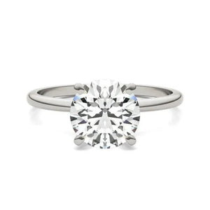 14K White Gold (G-VS) Round Lab Grown Diamond Solitaire Engagement Ring
