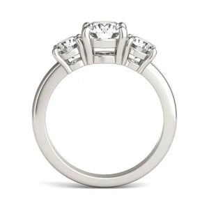 14KY Lab Grown Diamond (G-Vs) Three Stone Engagement Ring 3CTW