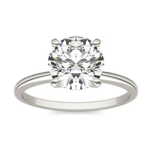 14K White Gold (G-VS) Round Lab Grown Diamond Solitaire Engagement Ring