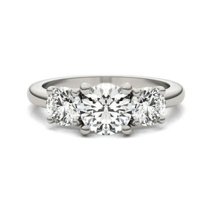 14KY Lab Grown Diamond (G-Vs) Three Stone Engagement Ring 3CTW