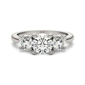14KY Lab Grown Diamond (G-Vs) Three Stone Engagement Ring 3CTW