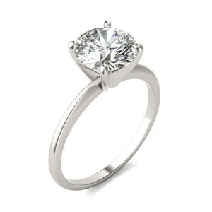 14K White Gold (G-VS) Round Lab Grown Diamond Solitaire Engagement Ring