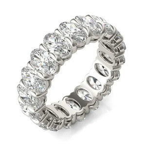 14K White Gold (G-VS) Oval Lab Grown Diamond Couture Classic Eternity Ring