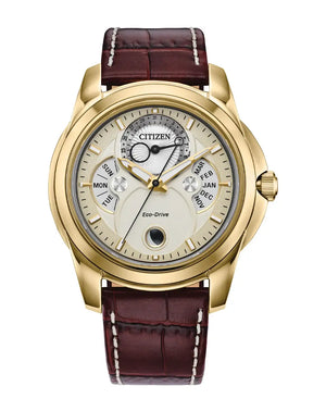 CITIZEN EcoDrive MoonPhase Men's Watch Brown Leather BU0082-06P
