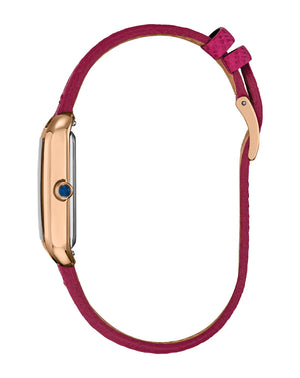 CITIZEN EcoDrive Ladies RGP Tournneau Leather Watch EM1193-08D