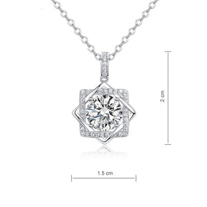 2 Carats Moissanite Diamond Octagram Pendant Necklace 925 Sterling Silver XMFN8157