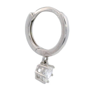 GEORGINI MIDNIGHT VELVET BABY HEART HOOP EARRINGS SILVER