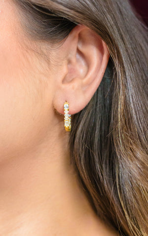 BAGUETTE INSIDE OUT EARRINGS GOLD SMALL