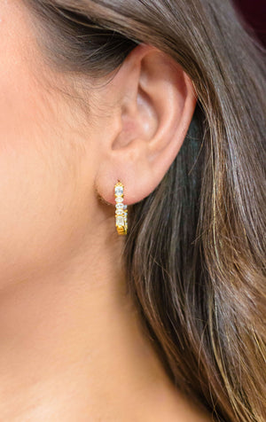 BAGUETTE INSIDE OUT EARRINGS GOLD SMALL