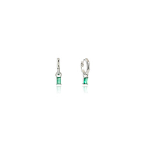 BABY BAGUETTE HOOP SILVER GREEN