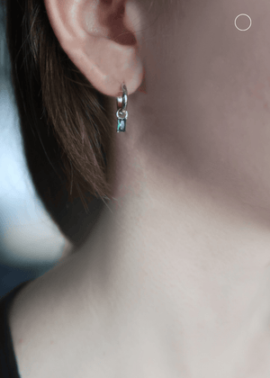 BABY BAGUETTE HOOP SILVER GREEN