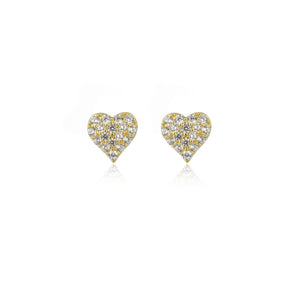 SWEETHEART SPARKLY HEART STUDS GOLD