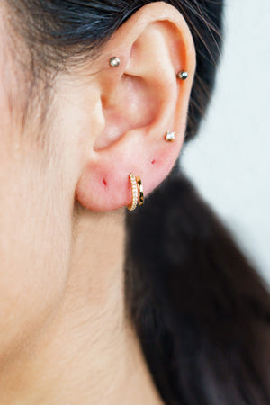 GEORGINI MIDNIGHT VELVET RATRI DOUBLE EARRING GOLD