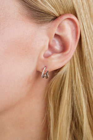 GEORGINI MIDNIGHT VELVET RATRI DOUBLE EARRING SILVER