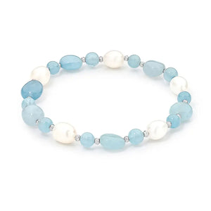 Sterling Silver Aquamarine & Pearl Yvonne Bracelet