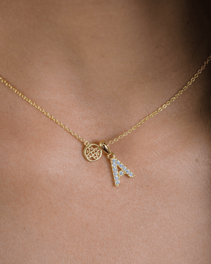 LUXURY LETTERS A INITIAL PENDANT GOLD