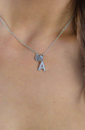 LUXURY LETTERS A INITIAL PENDANT SILVER