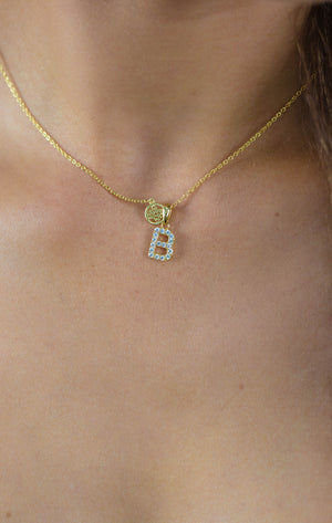LUXURY LETTERS B INITIAL PENDANT GOLD
