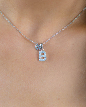 LUXURY LETTERS B INITIAL PENDANT SILVER