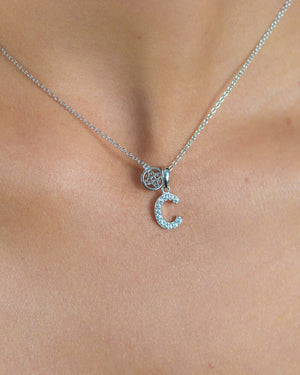 LUXURY LETTERS C INITIAL PENDANT SILVER