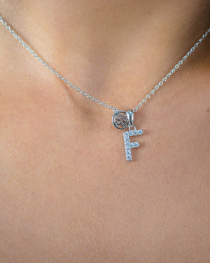 LUXURY LETTERS F INITIAL PENDANT SILVER