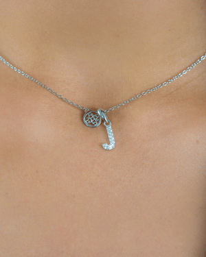 LUXURY LETTERS J INITIAL PENDANT SILVER