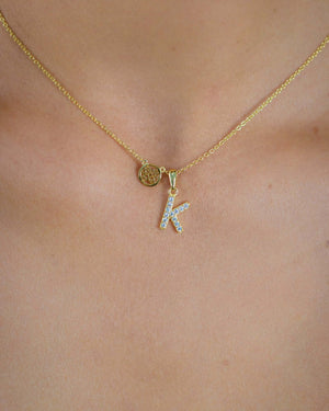 LUXURY LETTERS K INITIAL PENDANT GOLD