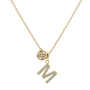 LUXURY LETTERS M INITIAL PENDANT GOLD