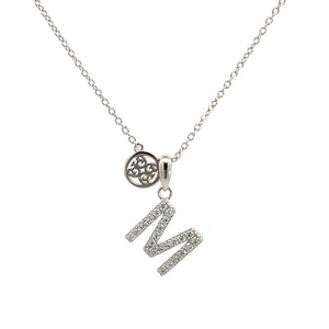LUXURY LETTERS M INITIAL PENDANT SILVER
