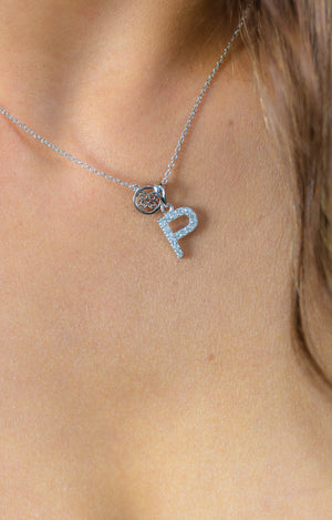 LUXURY LETTERS P INITIAL PENDANT SILVER
