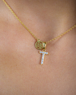 LUXURY LETTERS T INITIAL PENDANT GOLD