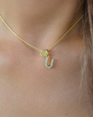 LUXURY LETTERS U INITIAL PENDANT GOLD