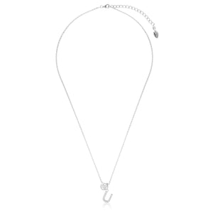LUXURY LETTERS U INITIAL PENDANT SILVER