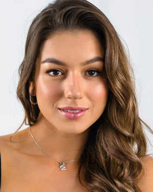 LUXURY LETTERS W INITIAL PENDANT SILVER