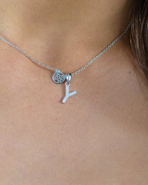 LUXURY LETTERS Y INITIAL PENDANT SILVER
