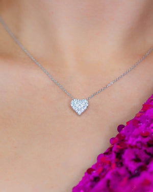 SWEETHEART SPARKLY HEART PENDANT SILVER